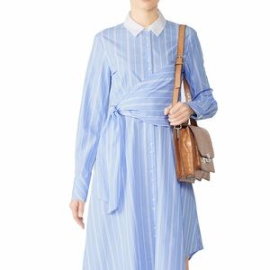 Jonathan Simkhai Asymmetric Wrap Oxford Dress